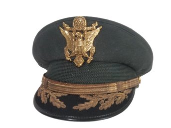 Vintage WWII U. S. Army Officer's Field Hat With Oak Leaf On The Brim