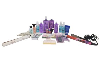 Women's Beauty Supplies: Body Wash, Body Spray, Perfume, Nail Polish, Eye Shadow, Makeup Brushes, Flat Irons