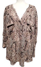 Women's Torrid Snakeskin Black & Brown Size 4 Blouse