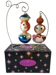 Two Vintage 1990s Christopher Radko Blown Glass Christmas Ornaments-ragamuffins Raggedy Ann & Andy Set(Lot II)