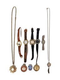 10 Ladies Wrist Watches, Necklace Watches & Pendant: Guess, Lucerne, Swiss Made & More