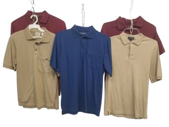 Five Men's Short Sleeve Polo Shirts: Lands End, Magellan & More - Size Small