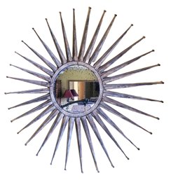 Large Metal Starburst Decorative Wall Mirror