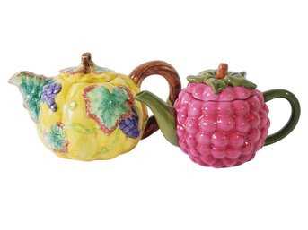 Two Adorable Ceramic Colorful Fruit Themed Teapots - Teleflora