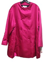 Never Worn Ladies Anne Klein II Fuschia Pink Oversized Coat - Size Small