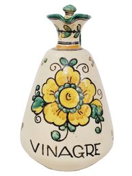 Vintage Puente Spain Ceramic Large Hand Painted Vinegar Jar Bottle Decanter