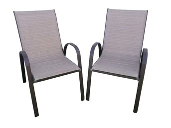 Pair Of Hampton Bay Stackable Sling Patio Chairs