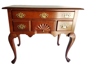 Queen Anne Lowboy Chest 4 Drawer Black Cherry Color