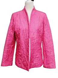 Ladies Dana Buchman Size 14 Quilted Fuschia Pink Silk Jacket Blazer - Never Worn With Tags