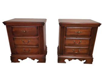 Legacy Traditions By Millenia Pair Of Solid Wood Chippendale Style Nightstands