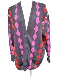 Ladies ESCADA Size 42 EU / M US Multi Colorored Emroidered Cardigan Sweater - 100 Percent Wool