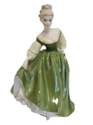 Vintage 1962 Royal Doulton Bone China Fair Lady Green Figurine