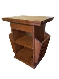 Mid Century Modern Wooden Magazine Rack End Table