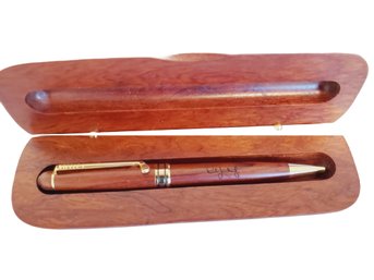 Rush Limbaugh Signature Wood Pen In EIB Network Wood Case With Gold Tone Golf Club Clip