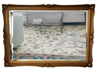 Large Rectangular Permaflect Wall Mirror Gold Resin Frame Made By J. A. Olson Co.