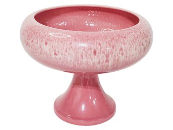 Pretty In Pink Ceramic Drip Glaze Vintage Haeger USA Pedestal Compote Bowl