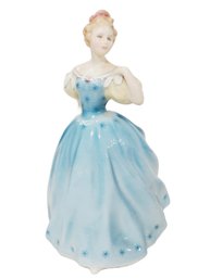 1958 Vintage Royal Doulton Porcelain Enchantment Victorian Lady Figurine In Baby Blue Dress HN2178 (Box 2)