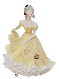 1970 Vintage Royal Doulton Porcelain Ninette Victorian Lady Figurine In Yellow Dress HN2379 (Box 2)
