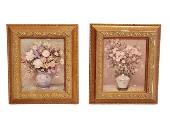 Two Vintage Framed Floral Oil Paintings