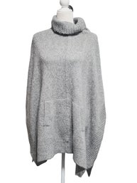 Ladies J. Crew Gray Knit Turtleneck Sweater Cape Poncho - Re-Imagined By J. Crew