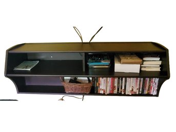 Dark Brown Wood Wall Mounted Media Floating Console - CD / Components & More