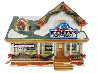 Department 56 Original Snow Village Marjorie's Blue Ribbon Baked Good Lighted Christmas Holiday House W/ Box