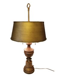 Vintage Heavy Brass Table Lamp With Brass Shade