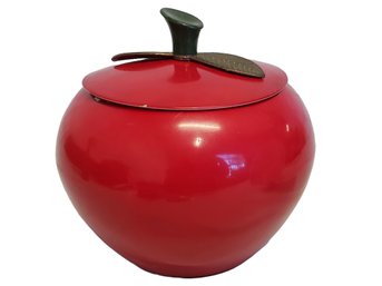 1960s Aluminum 7' Apple Shaped Canister Or Cookie Jar