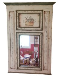 Large Habersham French Style Hand Painted Trumeau Wall Mirror