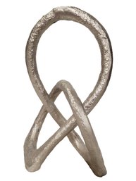 Art Deco Modern Medal Table Art Piece Geometric Twisted Iron Silver