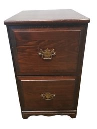 Vintage Two Drawer Wooden Filing Cabinet