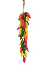 Vintage Colorful Strand Mexican Ceramic Hanging Chili Peppers