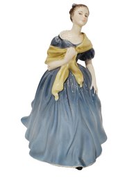 1963 Vintage Royal Doulton Porcelain Adrienne Victorian Lady Figurine H2304 (Box 2)