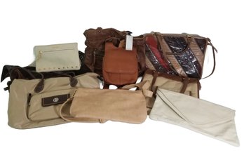 Great Selection Of Nine Cream & Brown Colored Women's Handbags