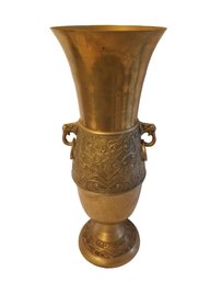 Vintage Brass Handled Vase Cane Umbrella Stand - Made In Korea