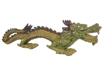 Green Ceramic Chinese Dragon Statue