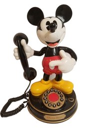 Vintage Telemania Mickey Mouse 1 Talking Animated Push Button Telephone