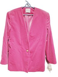 NOS Doncaster Fuschia Pink Velvet Ladies Blazer Jacket- Size 14 With Tags