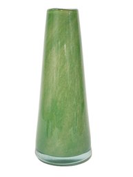 Lovely Unique Henry Dean Signed Art Glass Green Vase