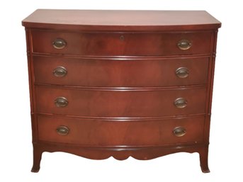 Handsome Vintage Berkey & Gay Bow Front Traditional Styled Mahogany Chest Of Drawers Dresser