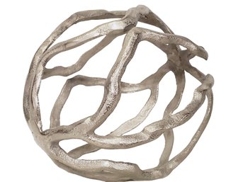 Silver Art Deco Twisted Metal Orb Ball
