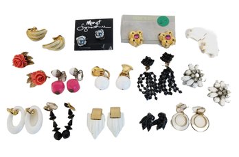 Vintage Selection Of 14 Pairs Of Various Size & Style Beaded Earrings (Lot 7)