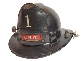 Vintage Safety Supply Company Super Chieftan Safe-t-helmet Firefighter Black Helmet #1 C.H.C.