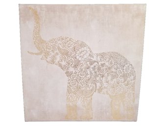 Boho Elephant -Framed Giclee Stretch Canvas Print 27x27