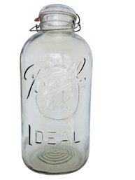 Very Large Oversized BALL Ideal Eagle Embossed Clear Glass Decorative Canning Jar With Lid