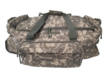 Large Digital Camo Military Wheeled Duffle Bag