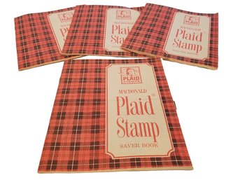 Four Vintage MacDonald Plaid Stamp Saver Books