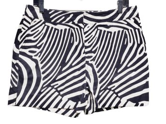 NWT Trina Turk INC Ladies Black & White Zebra Striped Shorts - Size 12