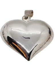 Vintage Retro Sterling Silver 925 Puffy Pillow Heart Shaped Pendant (Bag C)