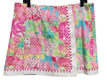 New With Tags Lilly Pulizter Colorful Cotton Blend Size 14 Jungle Animal & Flower Themed Skirt